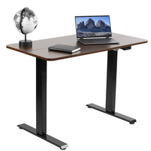 VIVO Electric 44"x 24" Sit Stand Desk Workstation, Dark Wood Top, Black Frame - £239.19 GBP