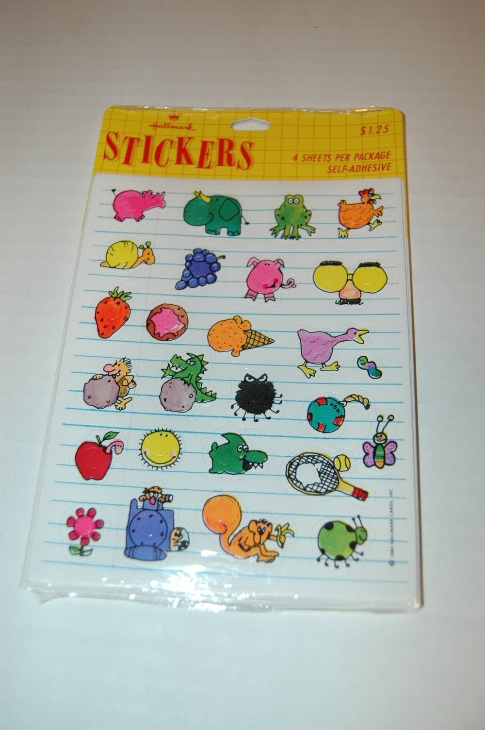 Primary image for Vintage 1984 Hallmark Cards Stickers 4 Sheets New In Pack Scrapbooking Cute