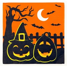 75-Count Disposable Paper Party Napkins, Pumpkin Patch Silhouette, Dinner Size - £14.84 GBP