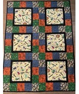 Vtg Small Handmade Quilt Squares Bugs Insects Magnifier Patchwork 37.5 x... - $82.27 CAD
