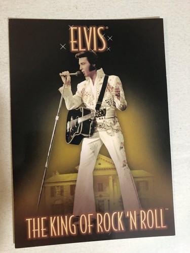 Elvis Presley Postcard King Of Rock N Roll White Jumpsuit - $3.46
