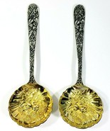 Godinger American Collection Serving Spoons Gold Tone Rose Pattern Regen... - $23.36