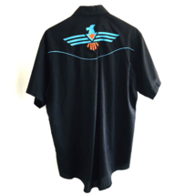 Vintage Ely Diamond Black Snap Up Western Shirt Native Eagle Embroidery Small - £31.57 GBP