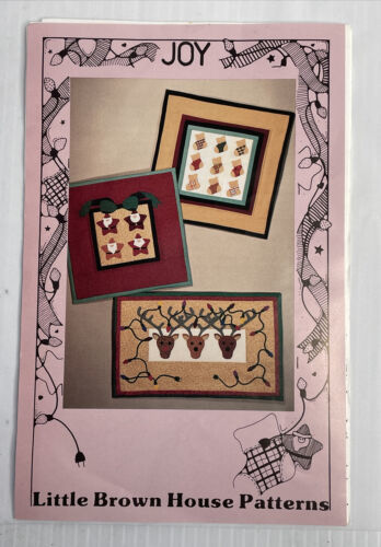 1993 UNCUT Little Brown House No-Sew Applique Quilt Pattern "Joy" Christmas - $6.88
