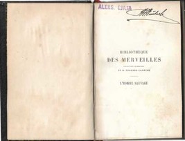 L&#39;Homme Sauvage Charton Bibliotheque des Merveilles Illustrated 1872 - £78.45 GBP