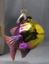 Christmas Mercury Glass Captain and Big Lips Fish Unique Cute 3.5&quot; - £9.98 GBP