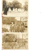 Lot of 3 Real Photo Postcard Military Parade Veterans 4th July? End of W... - £73.45 GBP