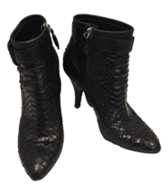 BURBERRY Black Snakeskin Booties with Side Buckle Detail - Size 39 - $211.50