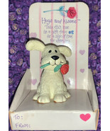 Vintage Russ Berrie &amp; Co  Dog With rose Ceramic Figurine Hugs &amp; Kisses - $22.78 CAD