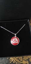 Vintage Celtic Trinity Knot Silver Pendant on Chain with Red Enamel in Box - £94.17 GBP