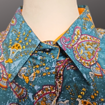 Royal Highness Equestrian Western Show Shirt Teal Paisley 3XL NWT  image 2