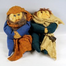 Vintage Handmade Soft Sculpture Dolls Elderly Couple Old Man &amp; Woman Shepherds - £77.87 GBP
