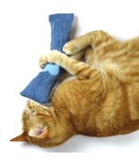 NEW- Catnip upcycled denim cat kicker toy- Great gift! - £12.33 GBP