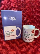 Coffee Mug Kiss Another Year Good-Bye! Vintage Hallmark Red Lips New With Box - £29.88 GBP