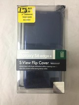 NEW Samsung S-View Flip Clear Covers for Samsung Galaxy S6 Edge+ Blue/Black - $15.47