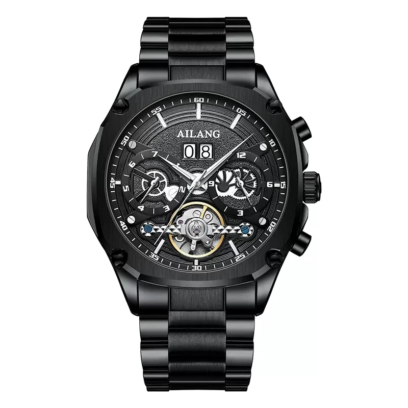  Skeleton Tourbillon Sport  Automatic Mechanical Watch Men  Male Clock Stainls S - £59.94 GBP