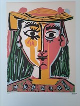 Pablo Picasso Signed - Bust of a Woman with Hat - Certificate SPADEM Paris - £100.91 GBP