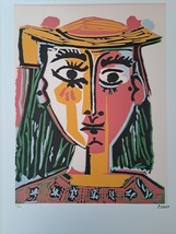 Pablo Picasso Signed - Bust of a Woman with Hat - Certificate SPADEM Paris - $129.00