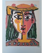 Pablo Picasso Signed - Bust of a Woman with Hat - Certificate SPADEM Paris - $129.00