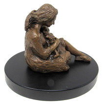 Mother Child Bronze Sculpture Base #157 Silvana DeMichelis 1975 Vintage ... - $98.93