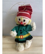 Vintage R Dakin Santa&#39;s Elf  Christmas Ornament Figure Yarn Doll 10&quot; Mad... - €15,24 EUR