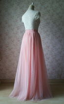 PEACH PINK Tulle Maxi Skirt Bridesmaids Custom Plus Size Fluffy Tulle Skirt image 7