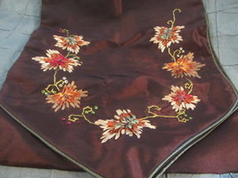 Brown Fall Leaf Table Runner, Decorative Table Runner, Fall Leaf Pattern... - $22.00