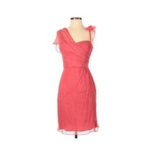 Vera Wang Lavender Coral Silk Chiffon Party Dress Bridesmaid Sz 4 - £43.37 GBP