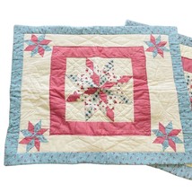 Quilted Pillow Shams Covers Set of 2 French Country Cottage Cottagecore u - £35.49 GBP