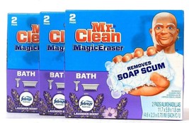 3 Boxes Mr Clean Magic Eraser Bath Febreze Fresh Lavender Scent 2 Count - $26.99