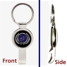 Star Trek Star Fleet Pennant or Keychain silver tone secret bottle opener - £10.52 GBP