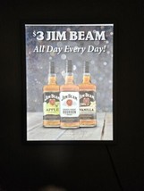$3 Jim Beam All Day Every Day!  LED Lighted Framed Picture Sign 25.5&quot; x ... - $78.21