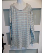 JUSTICE GRAY W/BLUE STRIPES LS SHIRT SIZE 18 GIRL&#39;S NWOT - $262.29 MXN