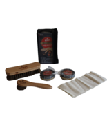 Kiwi Military Black Shoe Shine Complete Care Kit Horsehair Brush & Dauber, Cloth - £15.98 GBP