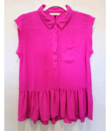 Rebecca Taylor Solid Silk Henley Pink Blouse Size 8 MSRP: $195.00 - €20,41 EUR