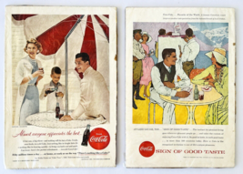 2 Coke Magazine Ads 1955 &amp; 1957 Small Format 10&quot; x 7&quot; Lake Louise Coca Cola - £15.32 GBP