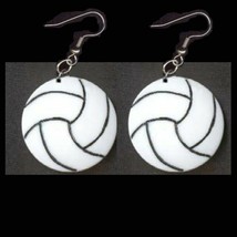 VOLLEYBALL DISC FUNKY EARRINGS - Coach Gift Team Player Jewelry - £4.68 GBP