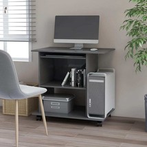 Computer Desk High gloss grey Engineered wood Compact - $124.99