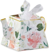 Floral Tea Time Whimsy Teapot Favor Boxes Set of 24 bridal Shower Tea Party - £17.36 GBP