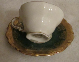 Green &amp; Gold Lindner Kueps Bavaria Tea Cup &amp; Saucer - $78.65