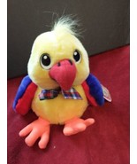 Vtg Cuddle Wit Bird Multicolored Plush 8&quot; Stuffed Animal toy As Is  - £5.44 GBP