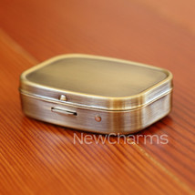 Brass Rectangle Pill Box - Perfect Purse Size Storage for Vitamins &amp; Med... - £7.55 GBP