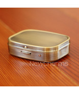 Brass Rectangle Pill Box - Perfect Purse Size Storage for Vitamins &amp; Med... - $13.16 CAD