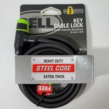 Bell Key Cable Bicycle Bike Lock 2 Keys 6 ft x 8mm Heavy Duty Steel Cable New - £9.53 GBP