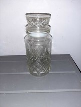 Vintage 1983 Mr. Peanut Clear Glass Canister Planters Jar with Lid 8.5&quot;  - $15.59