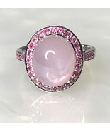 Vintage 14k White Gold Pink Star Sapphire Cocktail Pink Sapphire Ring - $9,070.00