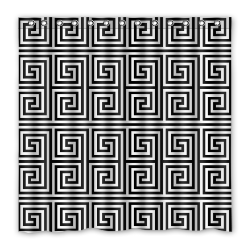 New!!! A Greek key Pattern Custom Waterproof Polyester Shower Curtain 4 Size Item image 8