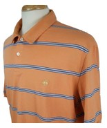 Brooks Brothers 346 Polo Shirt XL Orange Blue White Striped S/S Cotton C... - £12.76 GBP