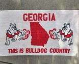 Vintage Georgia Bulldog Country Rug Wall Hang Banner Heavy Cloth 42&quot; x 21&quot; - £35.52 GBP