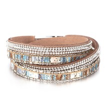 Czech crystal vintage boho multiple layered bohemian double wrap bracelet femme jewelry thumb200
